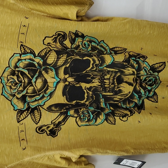 Affliction Coroner Yellow Skull Tee NWT - Picture 5 of 10